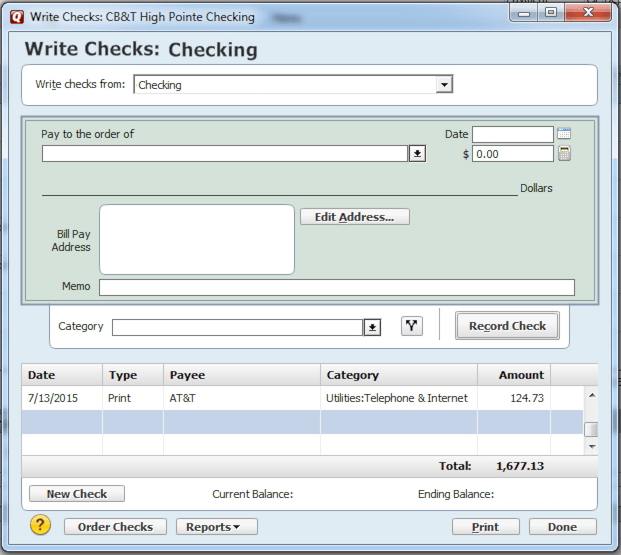 how to balance a checkbook using quicken for mac